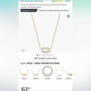 Kendra Scott Elisa Pendant Necklace for Women 14k Gold-Plated